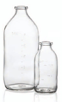 500 ml infuusflacon, helder, type 1 geblazen glas